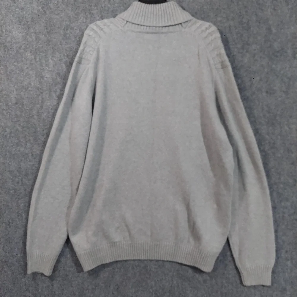 Sean John Sweater Mens 2XL Gray‎ Cable Knit Ribbed Shawl Collar Toggle Pullover